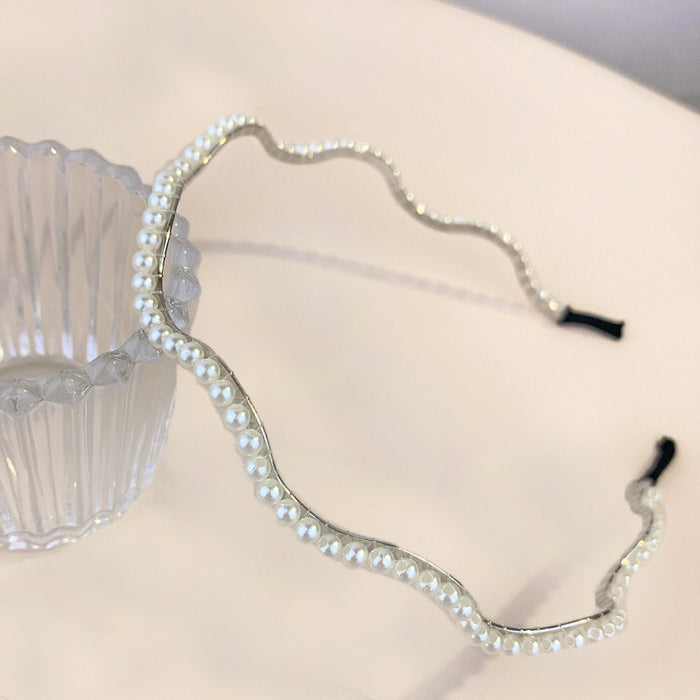 Jewelry WholesaleWholesale pearl Camellia Gaul top hair hoop JDC-HD-HaoF002 Headband 浩福 %variant_option1% %variant_option2% %variant_option3%  Factory Price JoyasDeChina Joyas De China