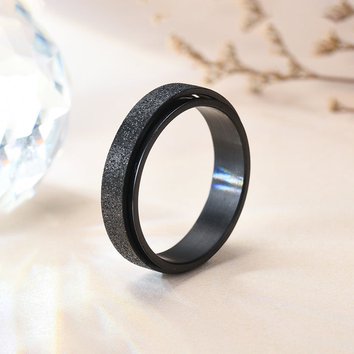 Wholesale Titanium Steel Frosted Rotating Rings JDC-RS-ZhanL004