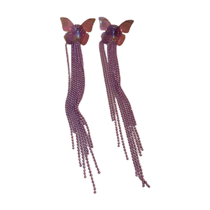 Wholesale Earrings Acrylic Beads Butterfly Beads Tassels JDC-ES-FengM092