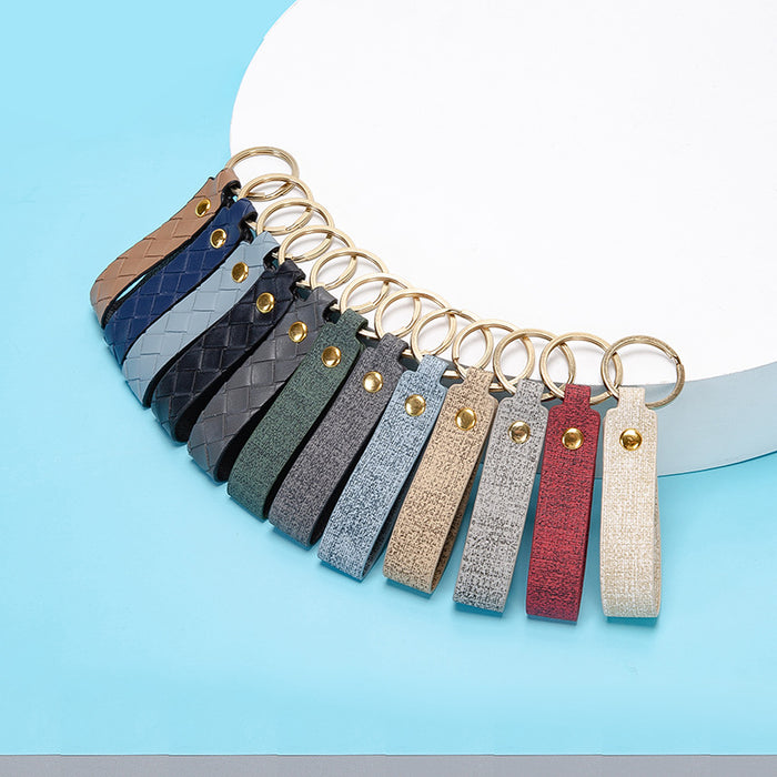 Wholesale Keychains PU Leather Car Simple Cloth Pattern JDC-KC-XingR007