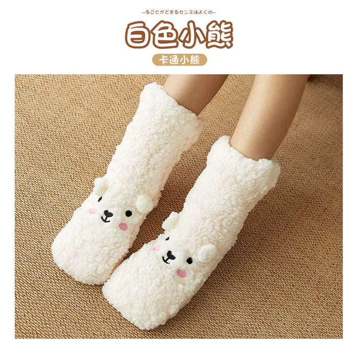 Wholesale Sock Coral Fleece Winter Thickened Long Tube Autumn and Winter Cute Sleeping Indoor Non-slip JDC-SK-BLBK001