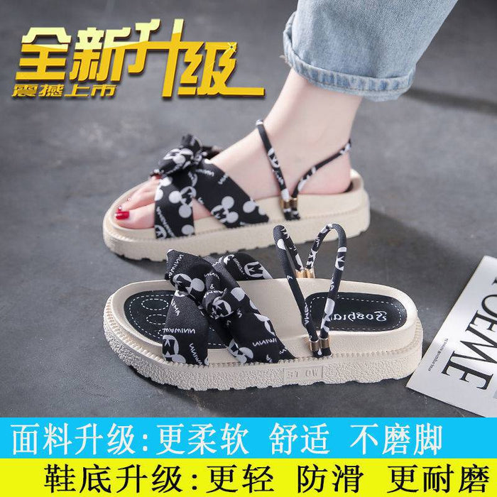 Chaussures de plage de fée plate en gros épaisse semelles deux sandales JDC-SD-HANZ001