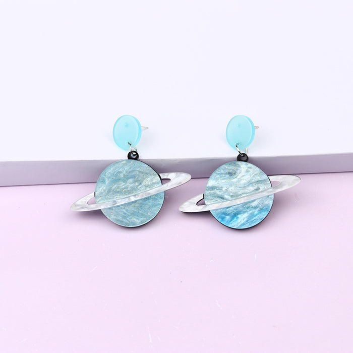 Wholesale Earrings Acrylic Water Pattern Board Moon Stitching Earrings MOQ≥2 JDC-ES-Duai050