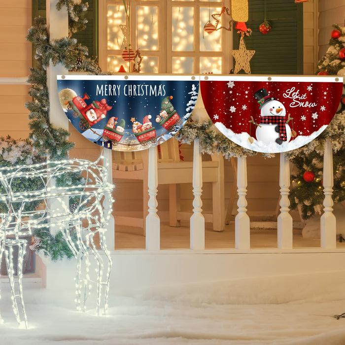 Ventilador de Navidad decorativo al por mayor bandera colgante al aire libre Impresión de dibujos animados MOQ≥2 JDC-DCN-HB002