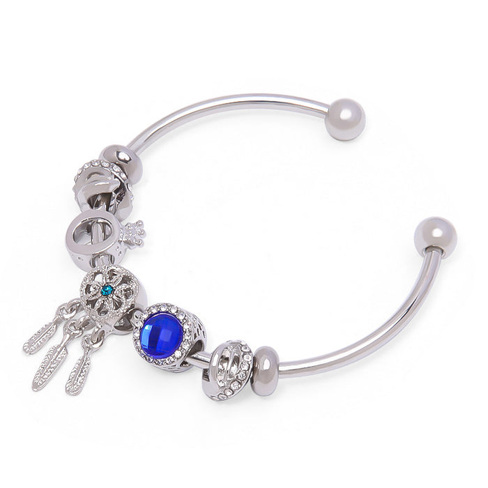 Wholesale handmade  guardian dream blue dream catcher bracelet MOQ≥2 JDC-BT-YinH002
