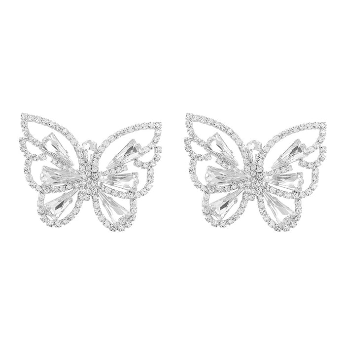 Wholesale Rhinestone Butterfly Alloy Earrings JDC-ES-JL1009