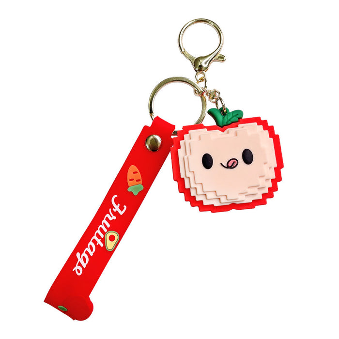 Wholesale Keychains For Backpacks building blocks fruit key chain ring school bag key chain pendant JDC-KC-FeiRun079