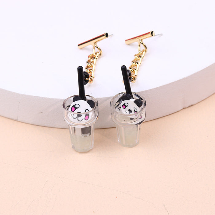 Wholesale Earrings Acrylic Luminous Cups Tassel Earrings MOQ≥2 JDC-ES-Duai040