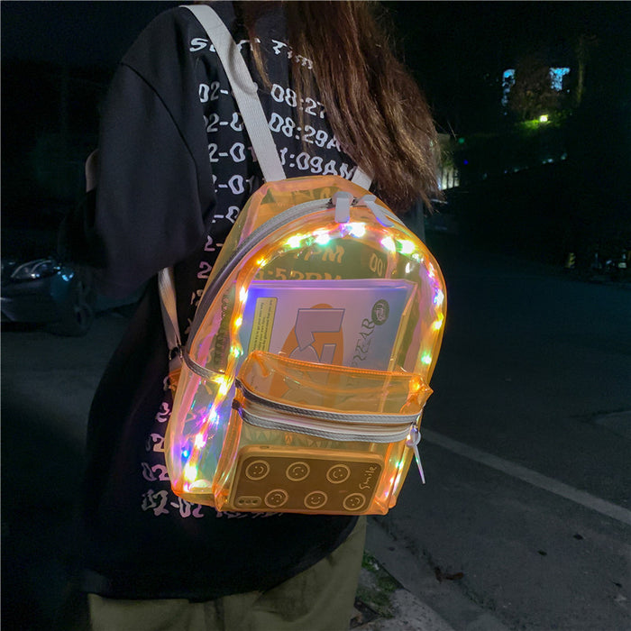 Wholesale Backpack PVC Light Transparent JDC-BP-LS003