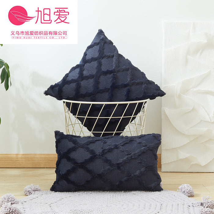 Wholesale solid color geometric rattan three-dimensional autumn and winter cushion pillow cover JDC-PW-Xuai002