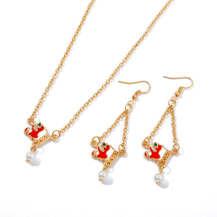 Wholesale Necklaces Alloy Christmas Collection Necklace Earrings Set MOQ≥2set JDC-NE-KaiWei010