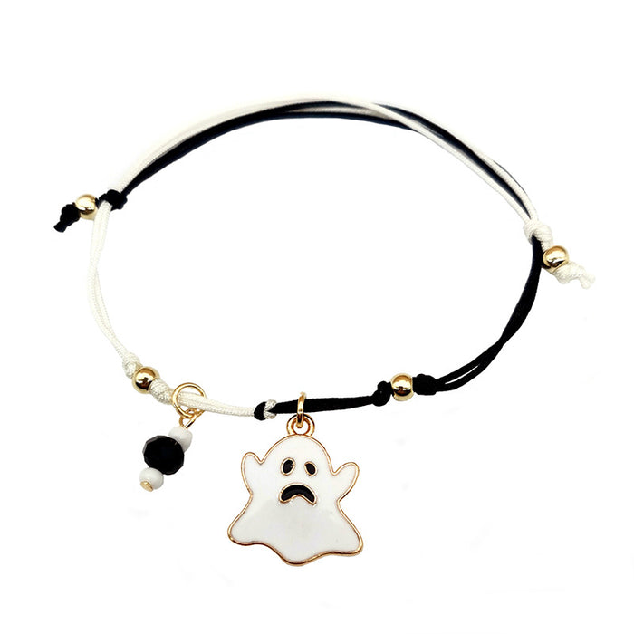 Wholesale Bracelet Alloy Skull Head Halloween Braided Bracelet MOQ≥2 JDC-BT-HaoL018