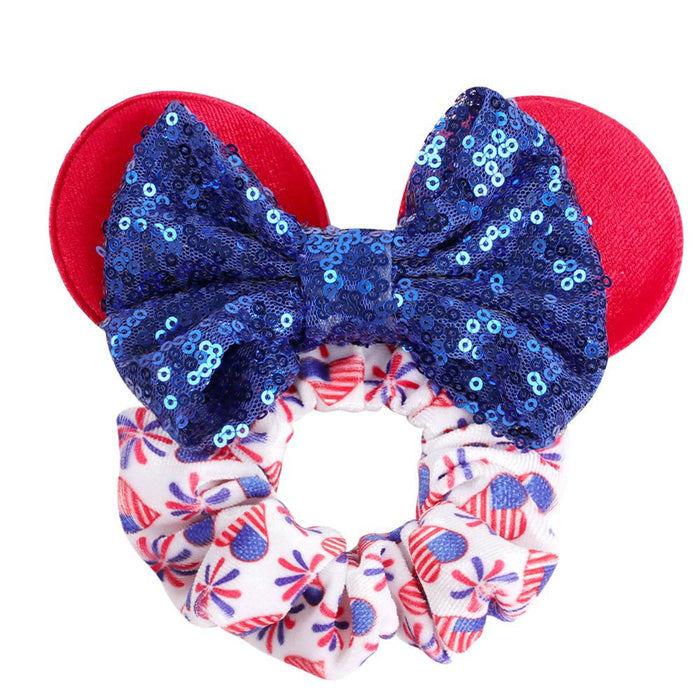 Wholesale 4th of July Independence Day Children's Colon Hair Band Color Sequins MOQ≥3 JDC-HS-HaiS001