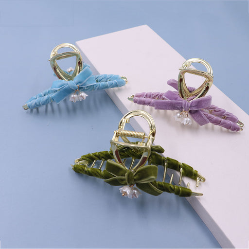 Jewelry WholesaleWholesale Lily of the Valley Grab Shark Clip Back Head Hair Clip JDC-HC-Guib001 Hair Clips 贵本 %variant_option1% %variant_option2% %variant_option3%  Factory Price JoyasDeChina Joyas De China