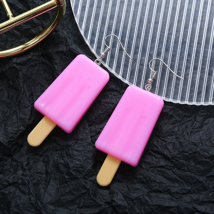 Wholesale earrings plastic summer ice cream candy color stars MOQ≥2 JDC-ES-Chouteng008