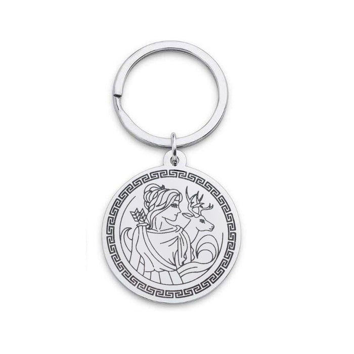 Wholesale Keychains For Backpacks Stainless Steel Keychain Hunting Goddess Artemis MOQ≥2 JDC-KC-ZongB005