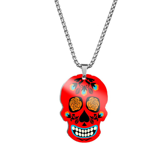 Collares al por mayor Titanium Steel Halloween Day Skull Moq≥2 JDC-Ne-Huanyu002