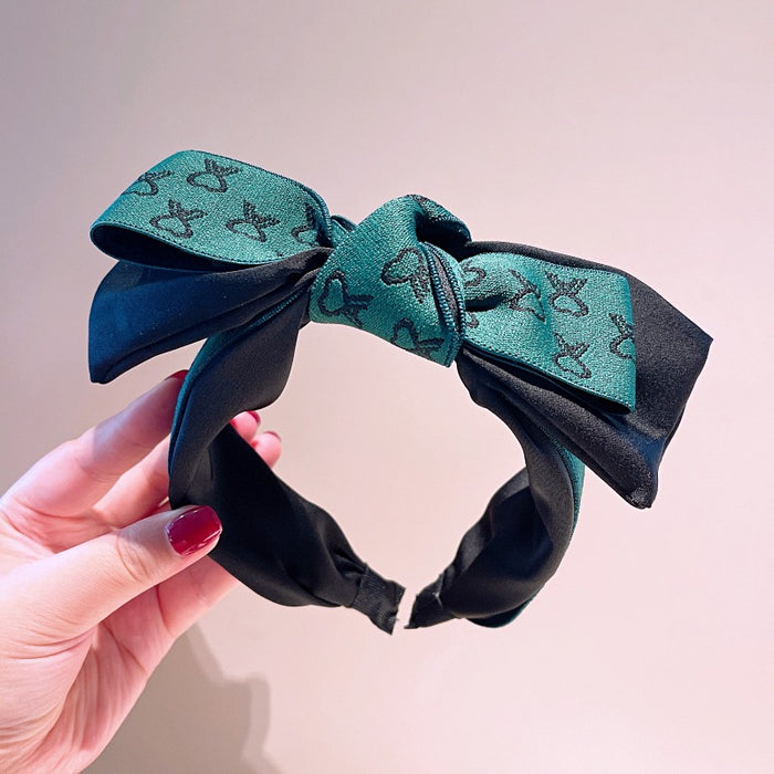Wholesale temperament double-layer bow headband for girls to reduce age JDC-HD-HuaJ008