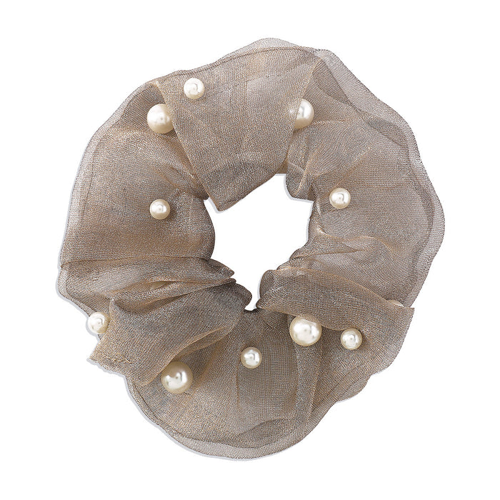 Wholesale Hair Scrunchies Yarn Imitation Pearl Elegant Temperament JDC-HS-YuL003