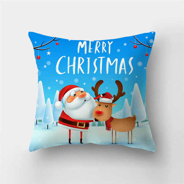 Dibujos de almohada de piel de durazno de color de Navidad al por mayor JDC-PW-Beilan005