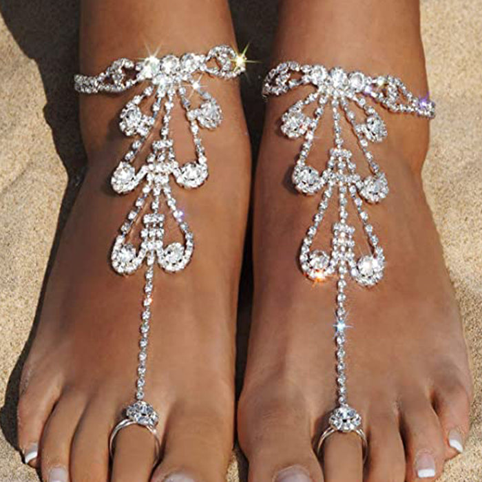 Jewelry WholesaleWholesale leaves water drill JDC-AS-XinS012 Anklets 心饰 %variant_option1% %variant_option2% %variant_option3%  Factory Price JoyasDeChina Joyas De China