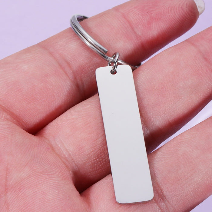 Wholesale Engraved Keychains Bulk Stainless Steel Strip Tag Glossy MOQ≥2 JDC-KC-MinP001