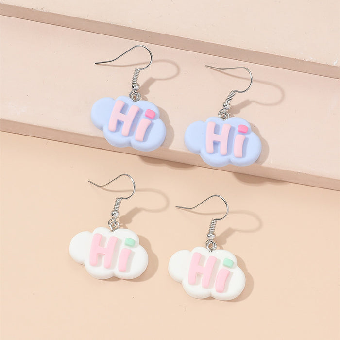 Wholesale acrylic cloud cute light luxury earrings 2 pairs JDC-ES-GANL020