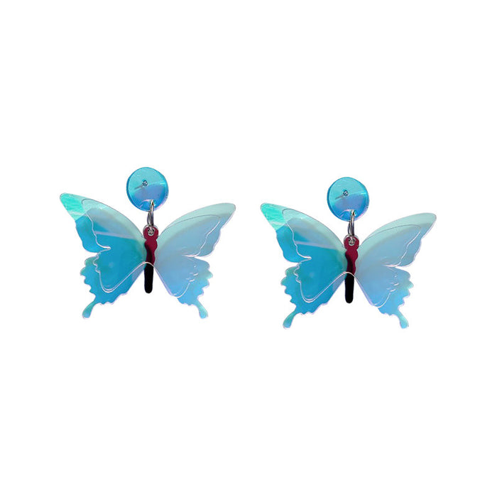 Jewelry WholesaleWholesale Butterfly Brilliant Laser Transparent Earrings MOQ≥2 JDC-ES-MOSHU004 Earrings 舒莫 %variant_option1% %variant_option2% %variant_option3%  Factory Price JoyasDeChina Joyas De China