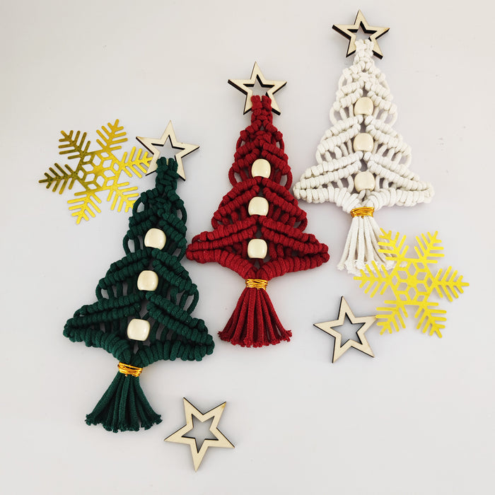 Ornamento de pentagrama de árbol de Navidad tejido a mano JDC-DCN-Yuny002