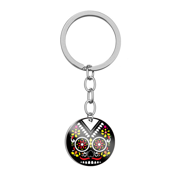 Keychain al por mayor Titanium Steel Halloween Day Skull Moq≥2 JDC-KC-Huanyu017