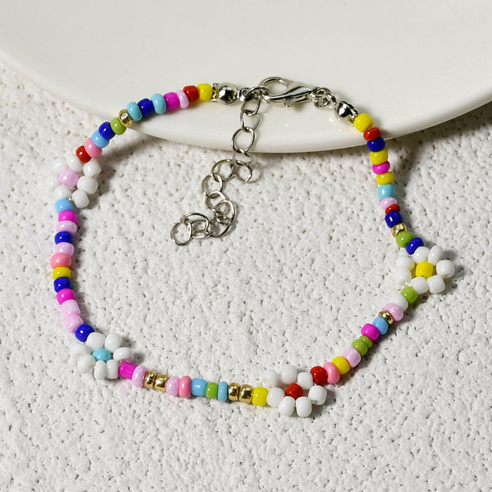 Wholesale Beach Style Colorful Rice Beads Hand Woven Bracelet JDC-BT-YF006