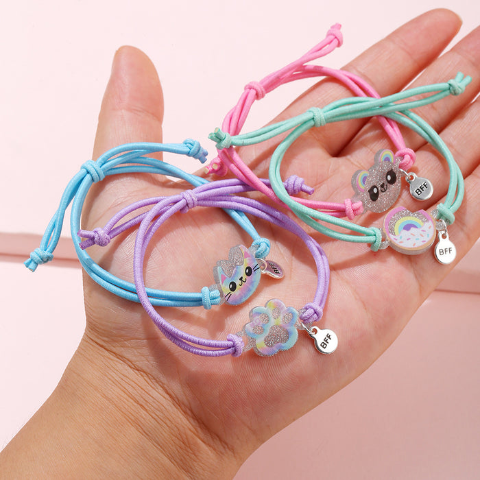 Wholesale Bracelet Kitten Bear Donut Elastic String JDC-BT-YiL002