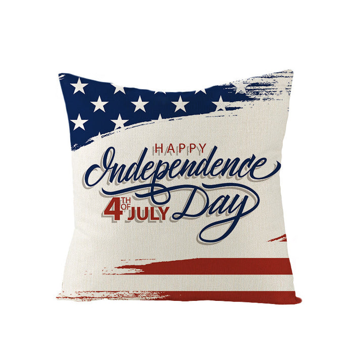 Wholesale 4th of July Independence Day Linen Pillowcase MOQ≥2 JDC-PW-OuH005