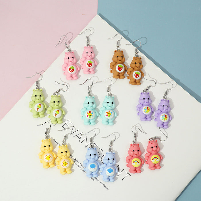 Wholesale Earrings Plastic Cartoon Bear MOQ≥2 JDC-ES-niqing014