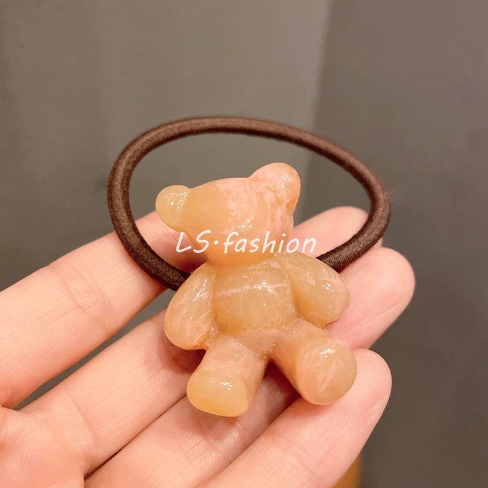 Wholesale candy color bear hair rope girl rubber band hair band JDC-HS-LiS006