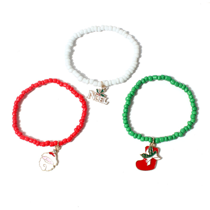 Wholesale Bracelet Metal Christmas Elk Old Man Rice Beads Beads JDC-BT-TenC009