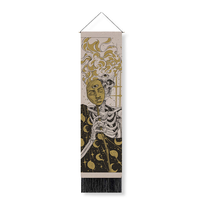 Wholesale Decorative Linen Skull Print Hanging Cloth MOQ≥2 JDC-DCN-Jianjie013