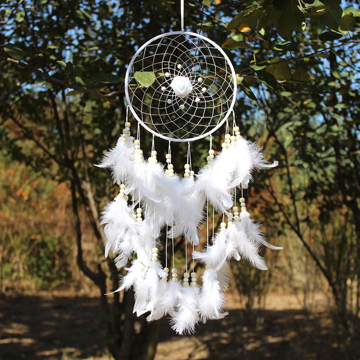 Wholesale Dream Catcher Feather White Boho Wedding Decoration Pendant JDC-DC-CYue006