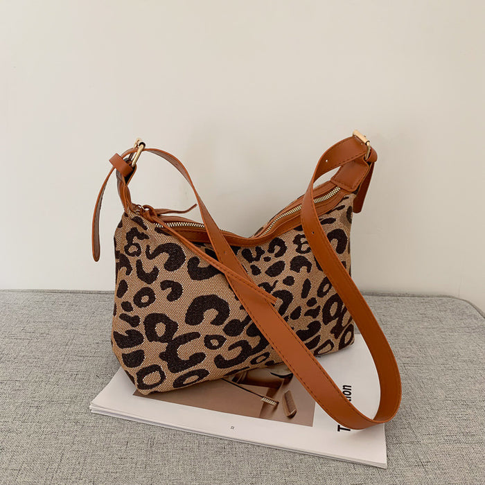 Wholesale Shoulder Bags Canvas Leopard Print JDC-SD-BaGe001