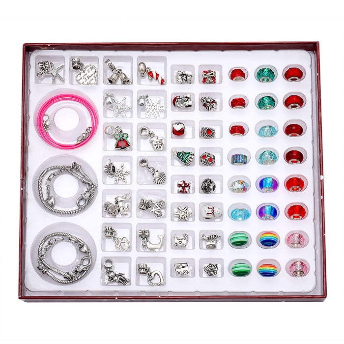 Wholesale Bracelet Alloy Kids DIY Hole Bead Making Drop Oil Christmas Handmade Set MOQ≥2 JDC-BT-JShang002