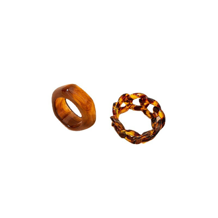 Ring Brown 2pcs de resina al por mayor Ring JDC-RS-GUOG001