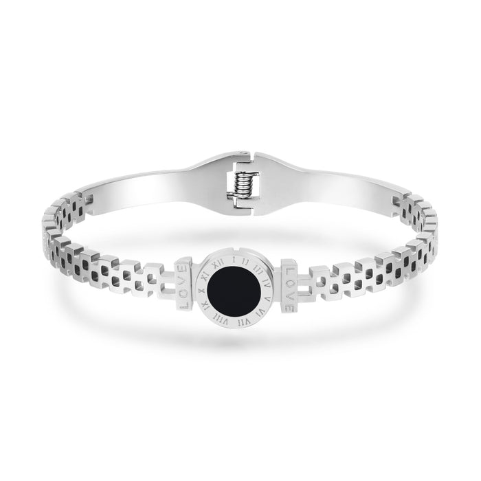 Wholesale Titanium Steel Jewelry Twist Braided Wire Open Bracelet JDC-BT-Zhuji007