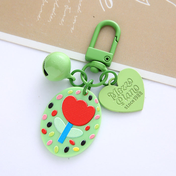 Wholesale Keychain Acrylic Love Flower Pendant MOQ≥2 JDC-KC-ARui003