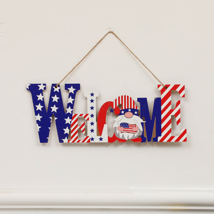Wholesale 4th of July Independence Day Decorative Pendant Wooden Door Trim MOQ≥2 JDC-DC-CLue001