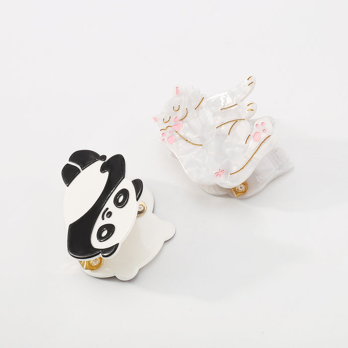Wholesale hair clip panda clip plastic resin JDC-HC-YuL002