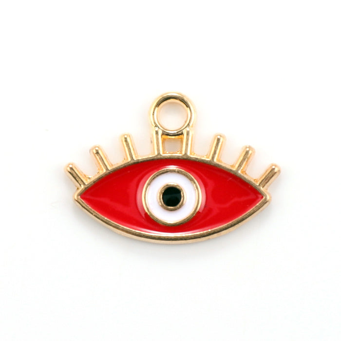 Wholesale creative colorful eye alloy pendant diy handmade jewelry beaded 10PCS JDC-DIY-Jingy006