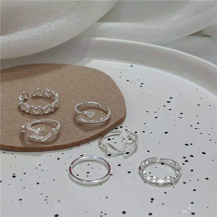 Wholesale Rings Silver Plated Light Luxury Retro JDC-RS-ZhenJ005