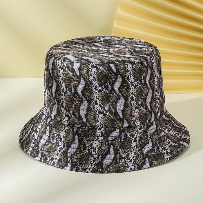 Wholesale Double Sided Stitching Fashion Leopard Print Bucket Hat Travel Summer JDC-FH-YueH005