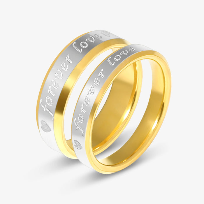 Wholesale Ring Alloy Eternal Love Couple Gold Stainless Steel JDC-RS-KuaH014