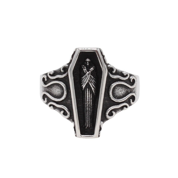 Wholesale Ring Men's Titanium Steel Ancient Egypt Mummy Coffin JDC-RS-PREMZEX010